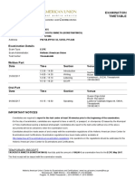 Candidate Information: Examination Timetable