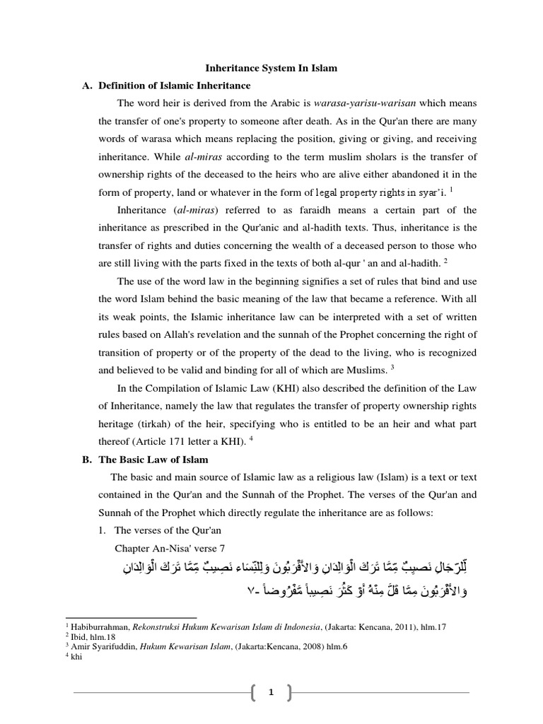 Islamic Inheritance System Explained | PDF | Inheritance | Quran