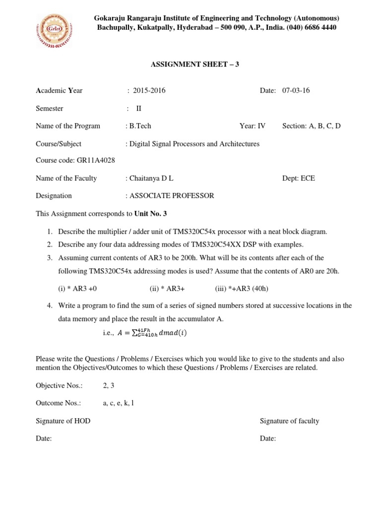 Assignment Sheet 3