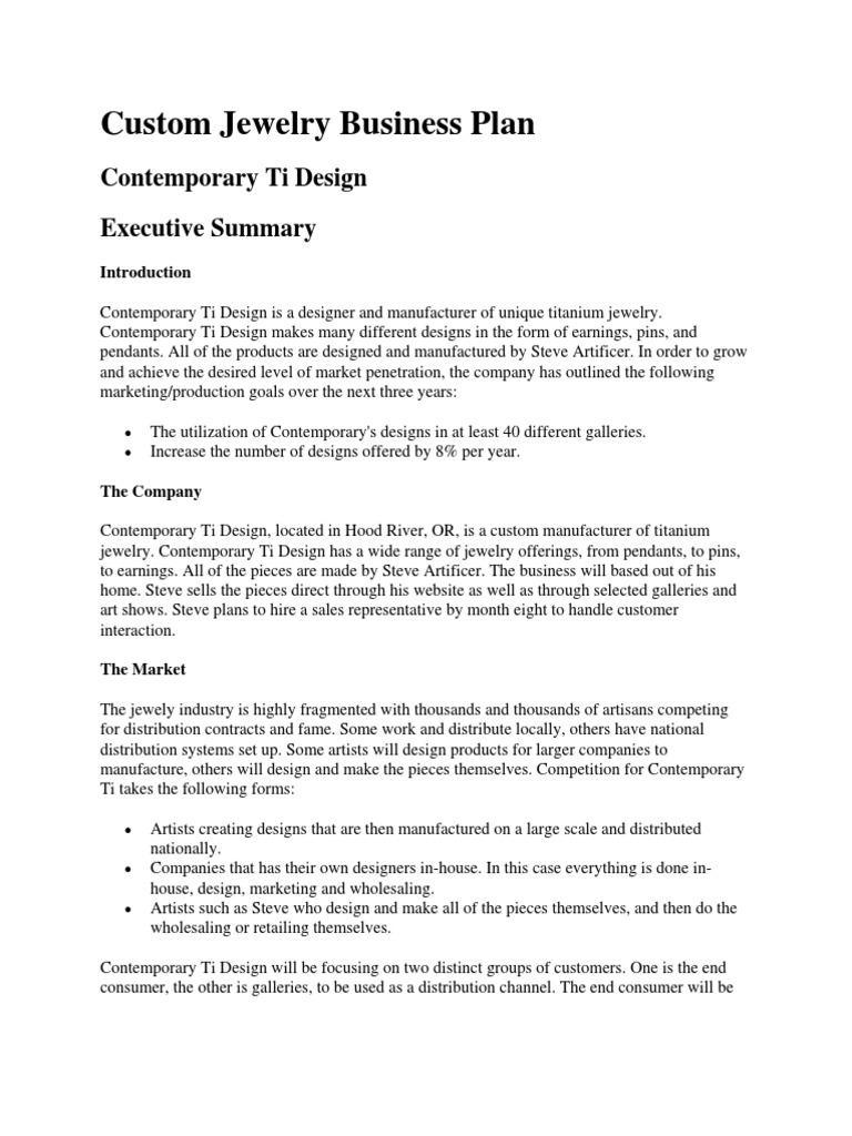 Business Plan in Jewelry Field | PDF | Retail | Balance Sheet