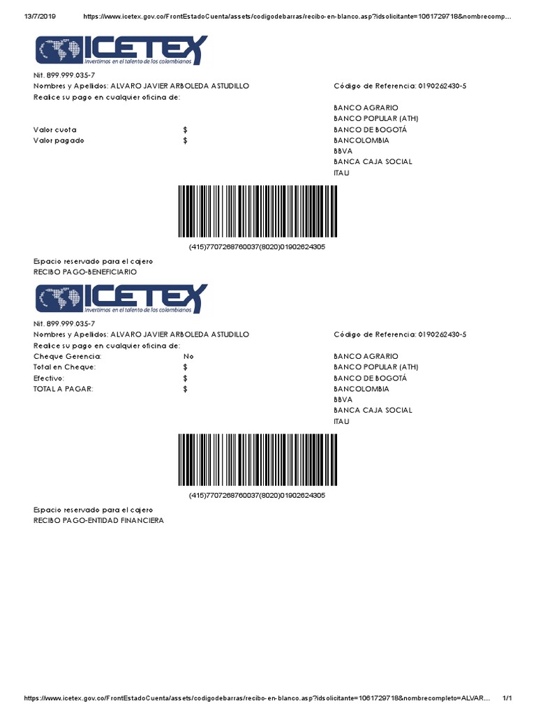 Recibo en Blanco PDF | PDF