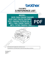 Parts Reference List