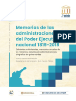 Memorias de Las Administracionses Del Poder Ejecutivo Nacional 1819-2018