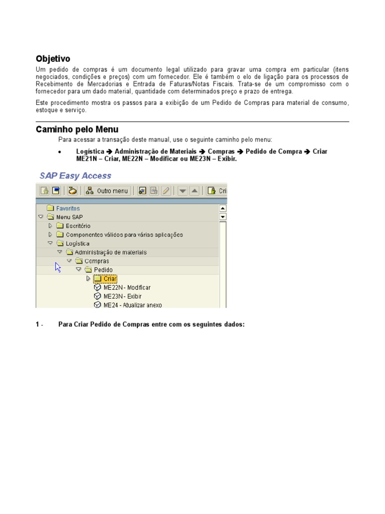 ME21, ME22N e ME23N Pedidos | PDF | Moeda | Logística