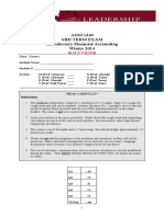 ADM 1340 Mid Term Exam Introductory Financial Accounting Winter 2014