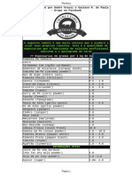 Tabela de especiarias para fabricação de salsichas