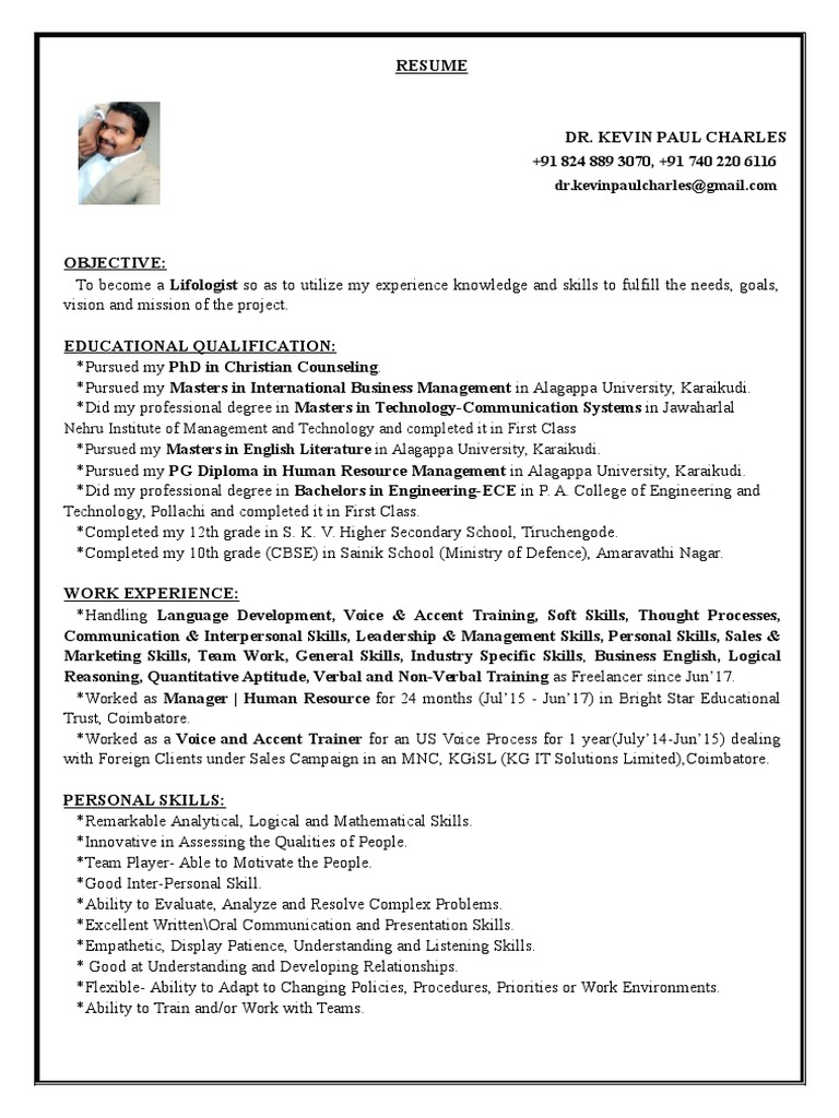 DR Kevin Paul Charles | PDF | Academic Degree | Engineering