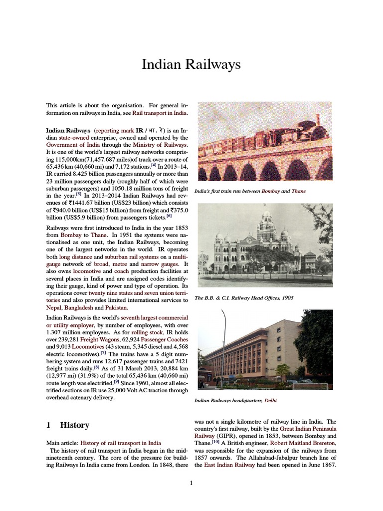 Indian Railways PDF Train Track Gauge