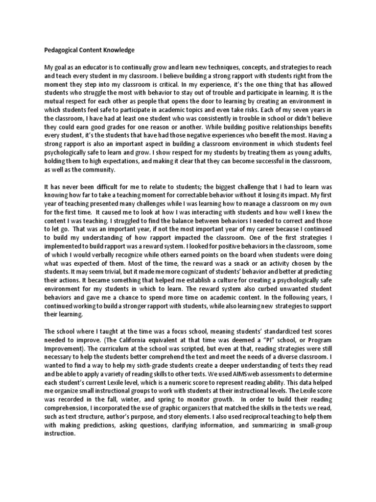 Building Rapport for Effective Teaching | PDF | Reading Comprehension ...