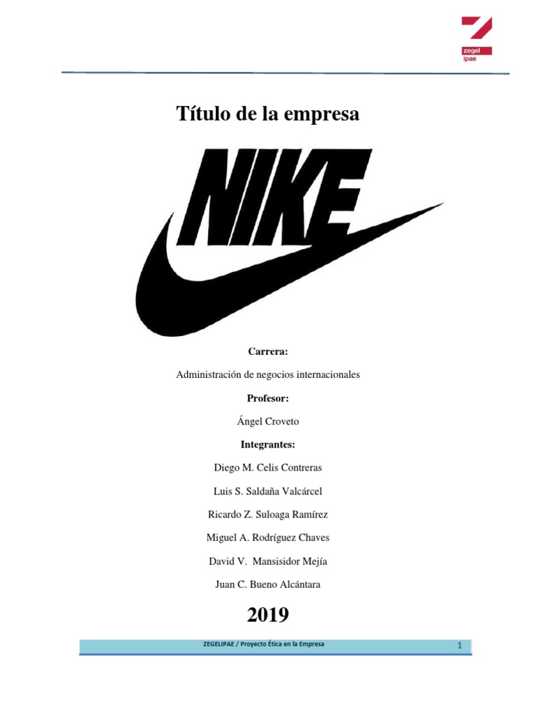 Final ETICA NIKE 2019.docx Marketing Calidad Prueba gratuita de 30 días Scribd