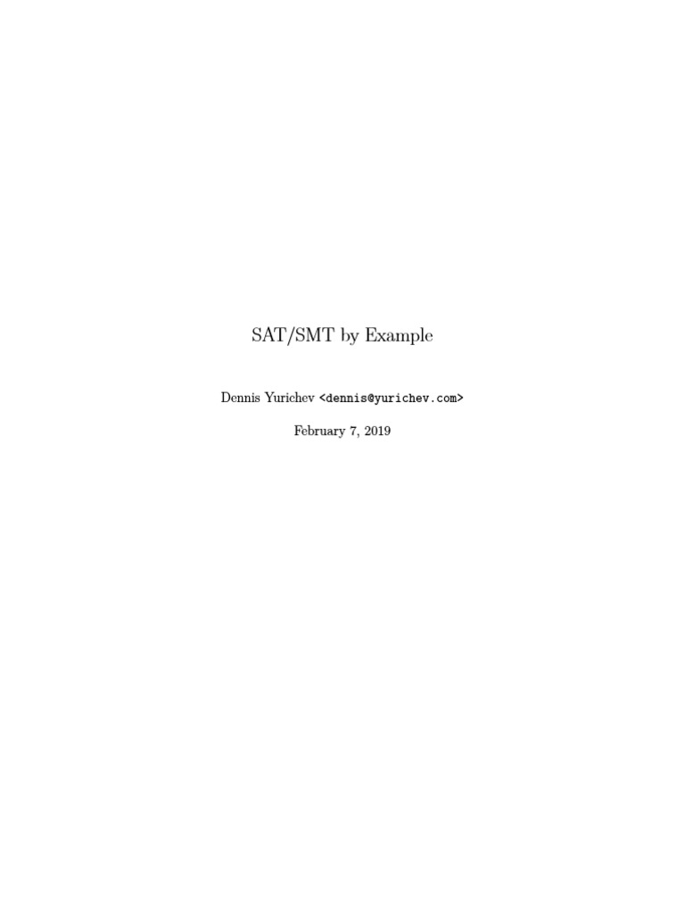 SAT/SMT Solvers Guide | PDF | Theory Of Computation | Computer Programming