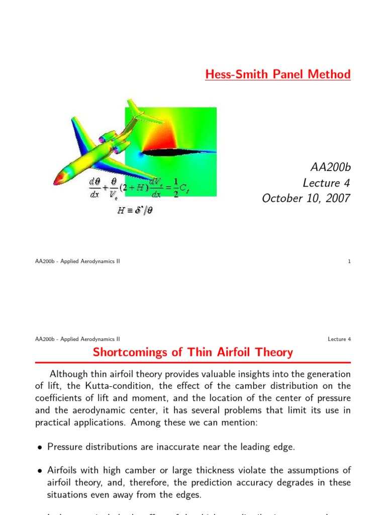 HessSmith Panel Method PDF Airfoil Lift (Force)