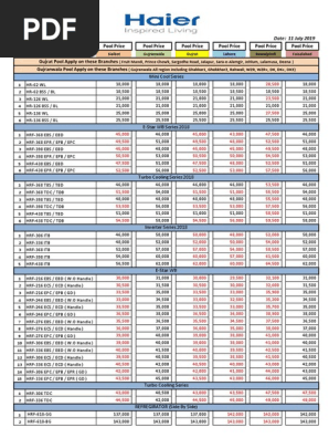 Haier ac price list deals