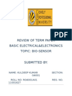 Review of Term Paper Basic Electrical&Electronics Topic: Bio-Sensor