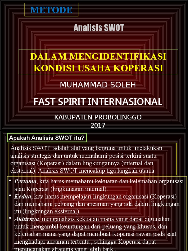 Analisis Swot Koperasi Pdf