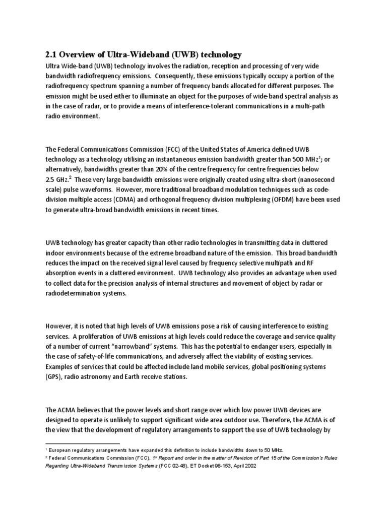 Applications of Ultra-Wideband Technology | PDF | Ultra Wideband ...