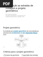 Aula 1 - Introdução a estradas de rodagem e projeto geométrico
