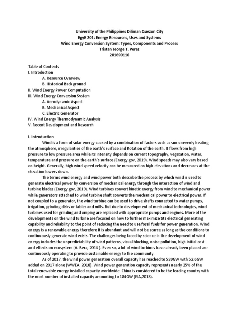 Wind Energy Conversion System Overview | PDF | Wind Power | Wind Turbine