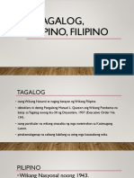 Tagalog, Pilipino, Filipino