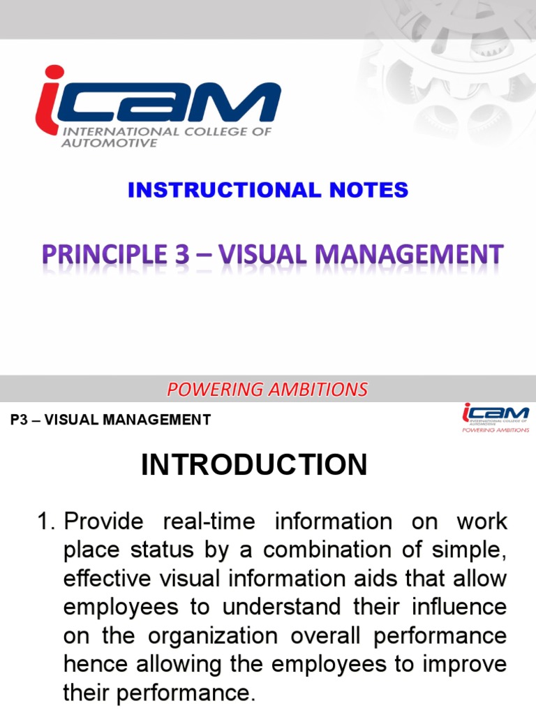 Principles 3 Visual Management | PDF | Safety | Business
