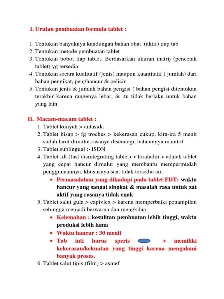 Proses dan Macam Tablet Farmasi | PDF | Kesehatan Holistik | Sains ...