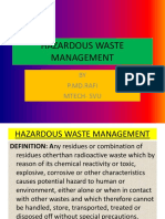 Hazardous Waste Management: BY P.MD - Rafi Mtech-Svu