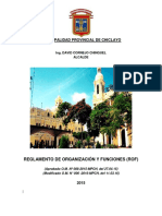 Municipalidad Provincial de Chiclayo: Reglamento de Organización Y Funciones (Rof)