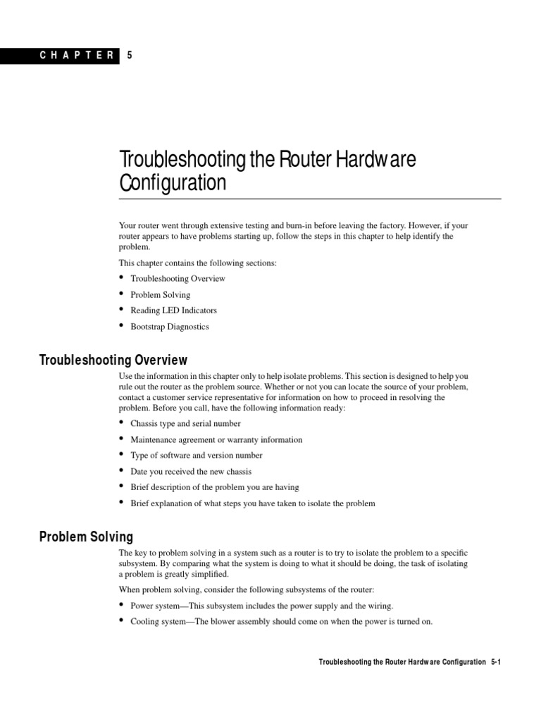 Router Hardware Troubleshooting Guide | PDF | Booting | Troubleshooting