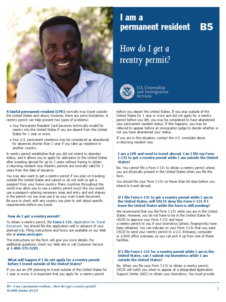 How to Obtain a Reentry Permit as LPR | PDF | Travel Visa ...