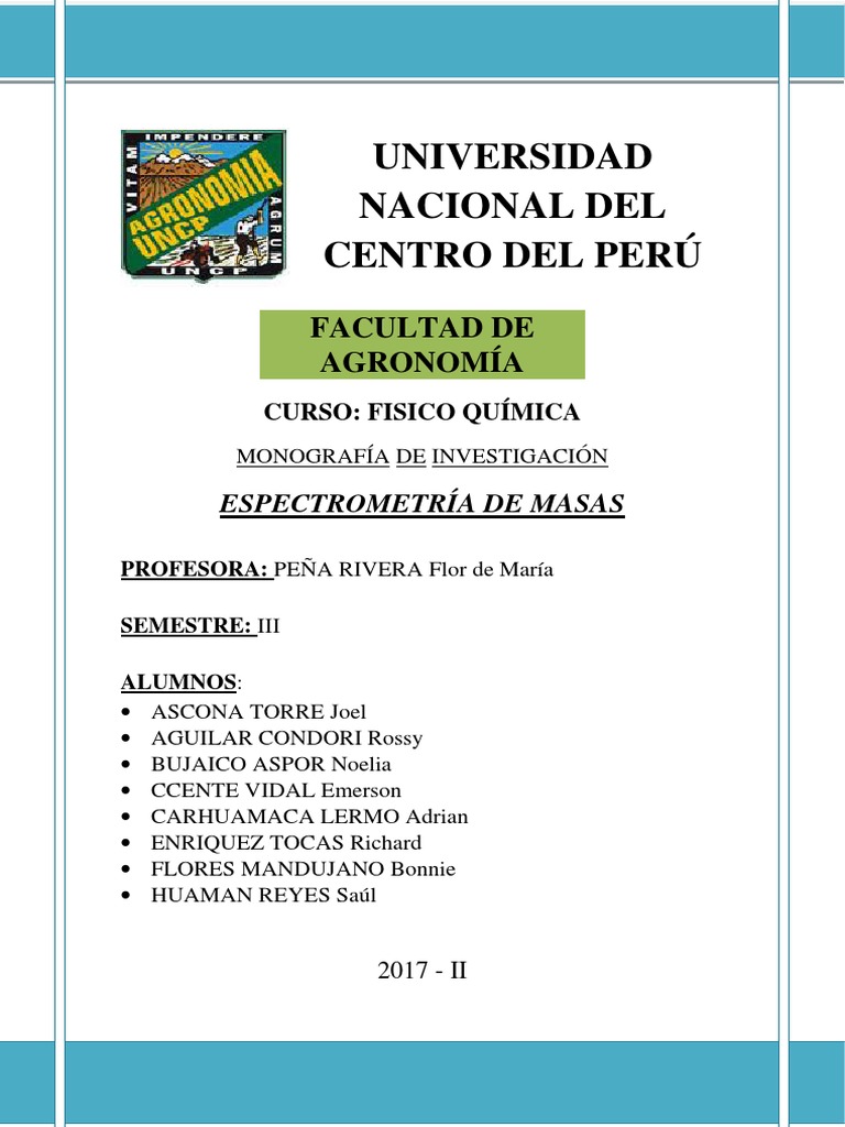 Espectrometria en Masas Terminado | PDF | Espectrometría de masas ...