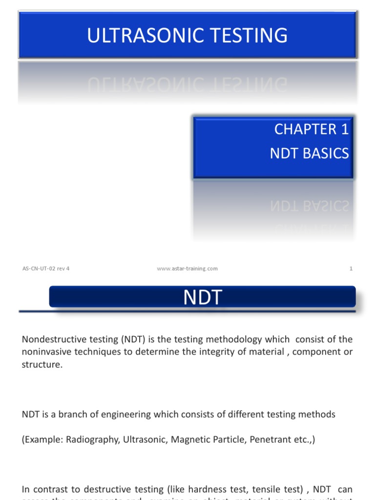 1 Ndt Basics Ut Mt Pt Ri Pdf Nondestructive Testing