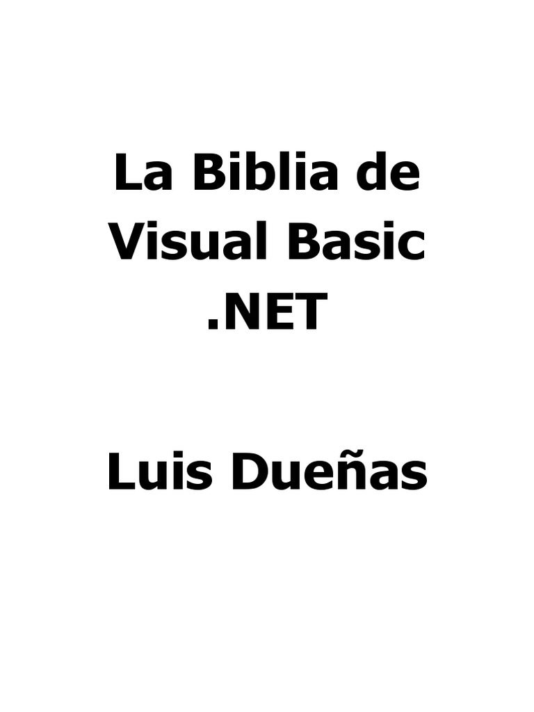 La Biblia de Visual Basic .NET | PDF | .NET Framework | Entorno de ...