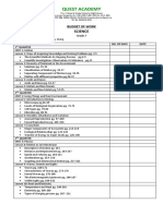 Budget of Work 2019 (Science 6 & 7)