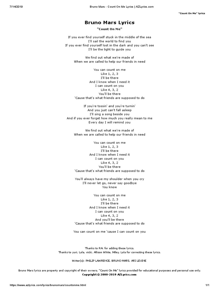 Fastest U Count On Me Lyrics