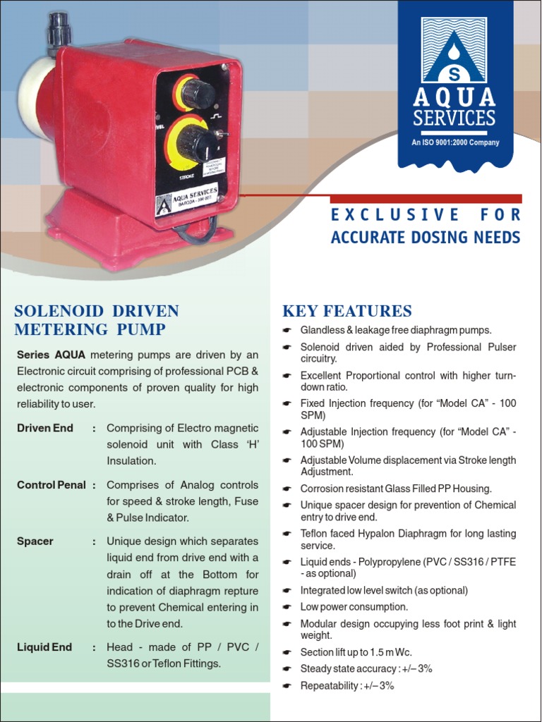 Aqua Dosing Pump New PDF Pump Electronic Circuits