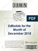 Monthly Dawn Editorials December 2018