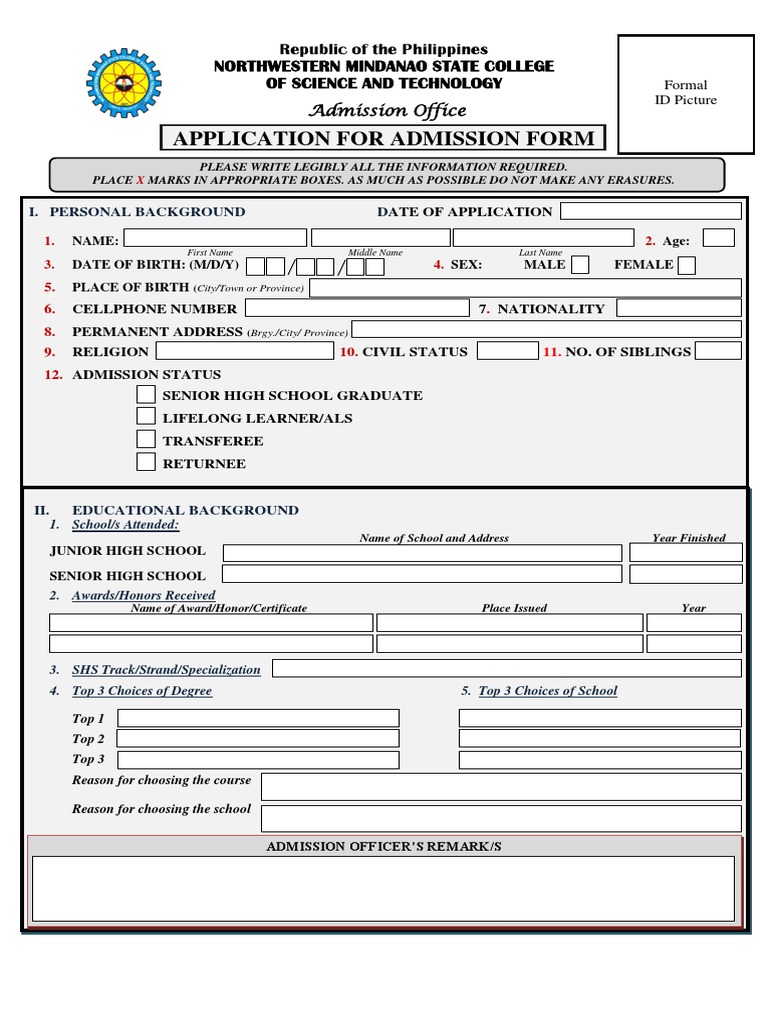 College Admission Application Form | PDF