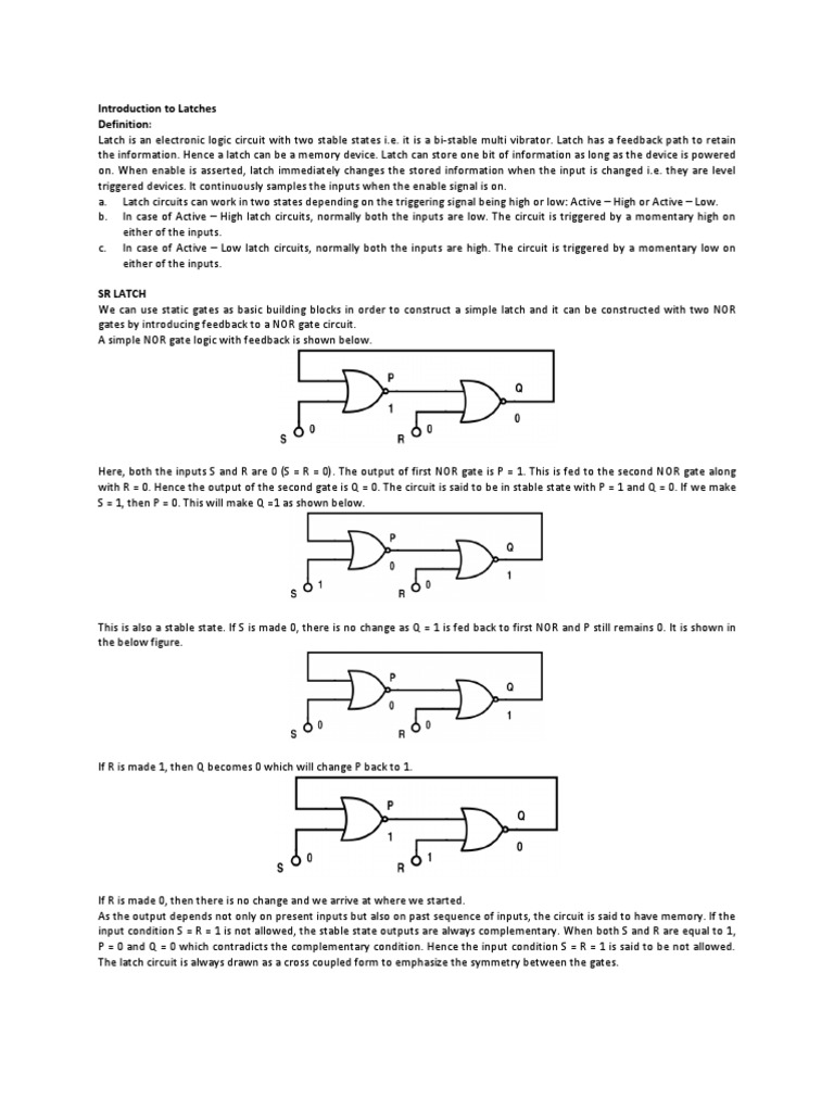 Lecture Notes On Flip Flops PDF Logic Gate Electronic Circuits