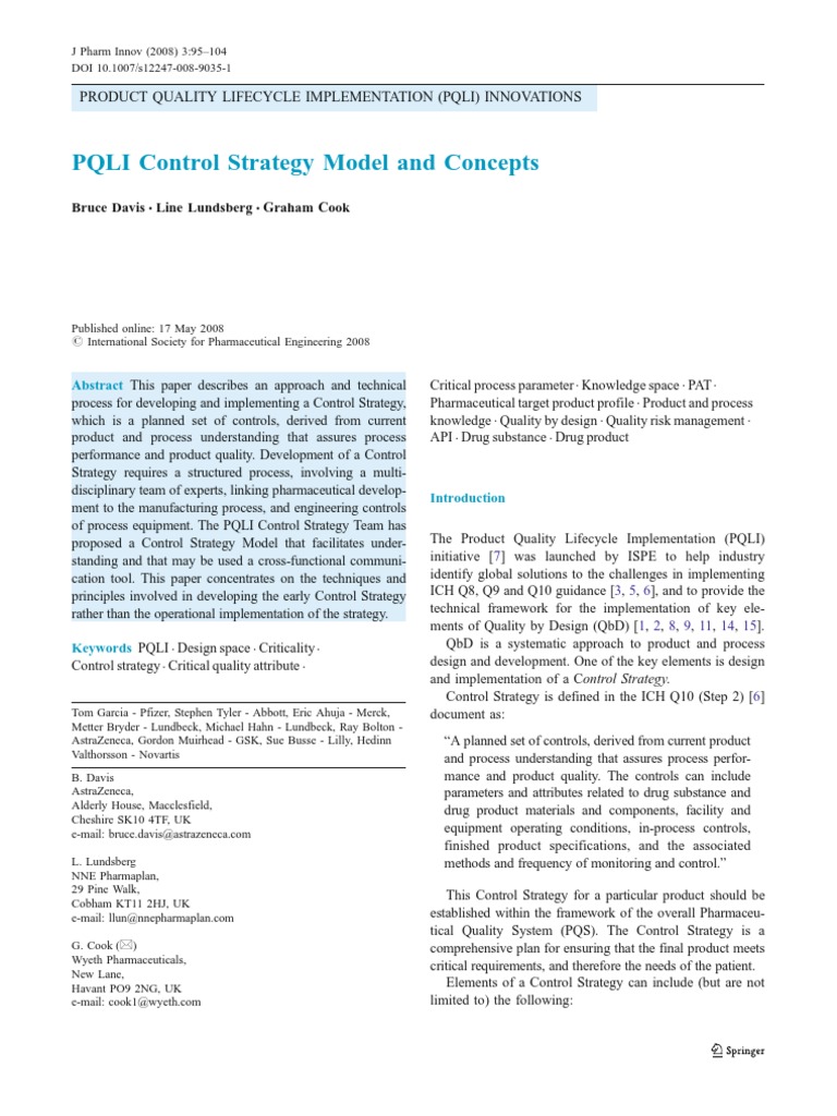 PQLI Control Strategy Development Guide | PDF | Control Theory | Hazard ...