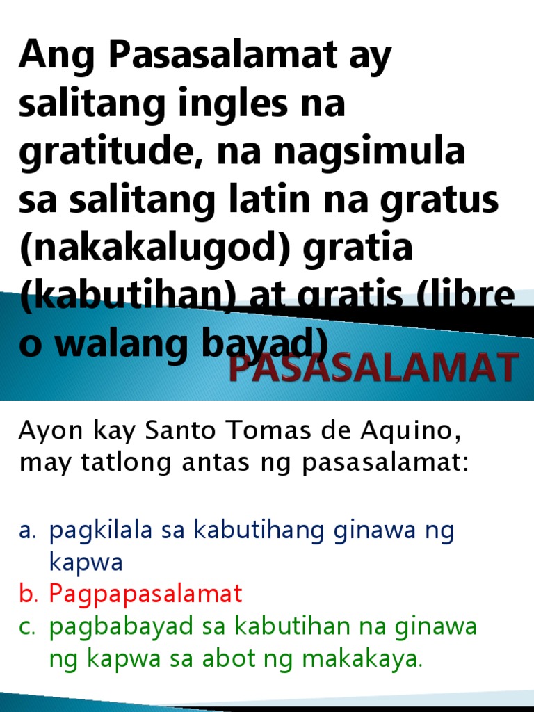 PASASALAMAT | PDF
