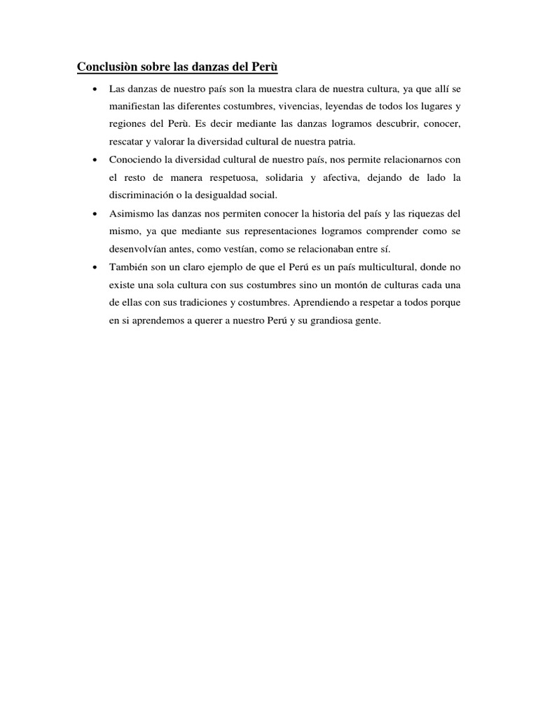 Importancia de las danzas en Perú | PDF | Estudios de idiomas extranjeros