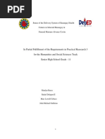 In Partial Fulfillment of The Requirements in Practical Reasearch 3 For The Humanities and Social Sciences Track Senior High School Grade - 11