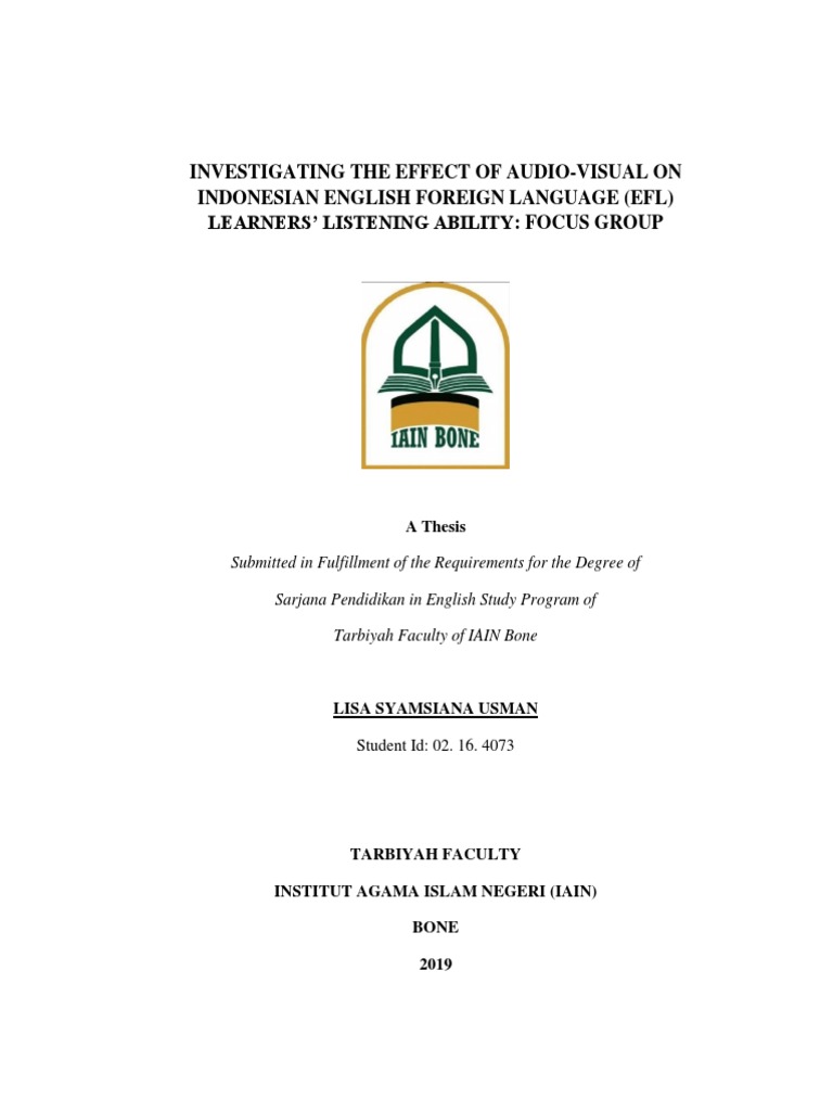 Audio-Visual Impact on EFL Listening Skills | PDF | Language Arts ...