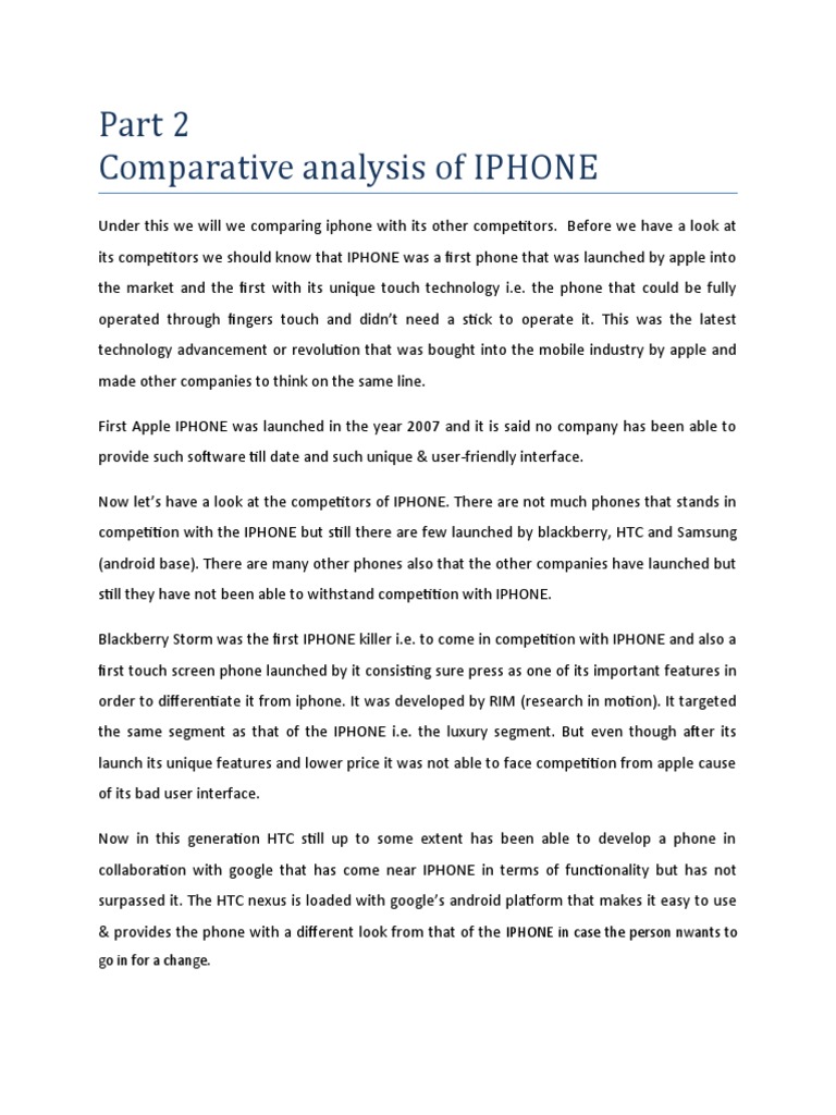 iPhone vs Competitors: A Comparative Analysis | PDF | I Phone | Android ...