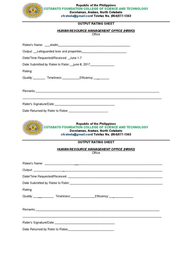 Human Resource Management Office (Hrmo) : Cotabato Foundation College ...