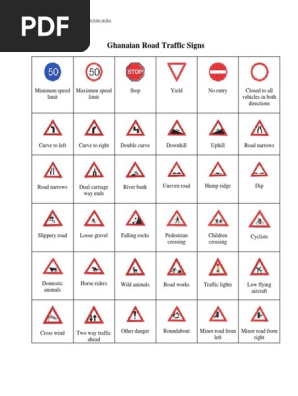 Ghanaian Road Traffic Signs Pdf Traffic Road
