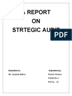 A Report ON Strtegic Audit: Submitted To: Submitted by
