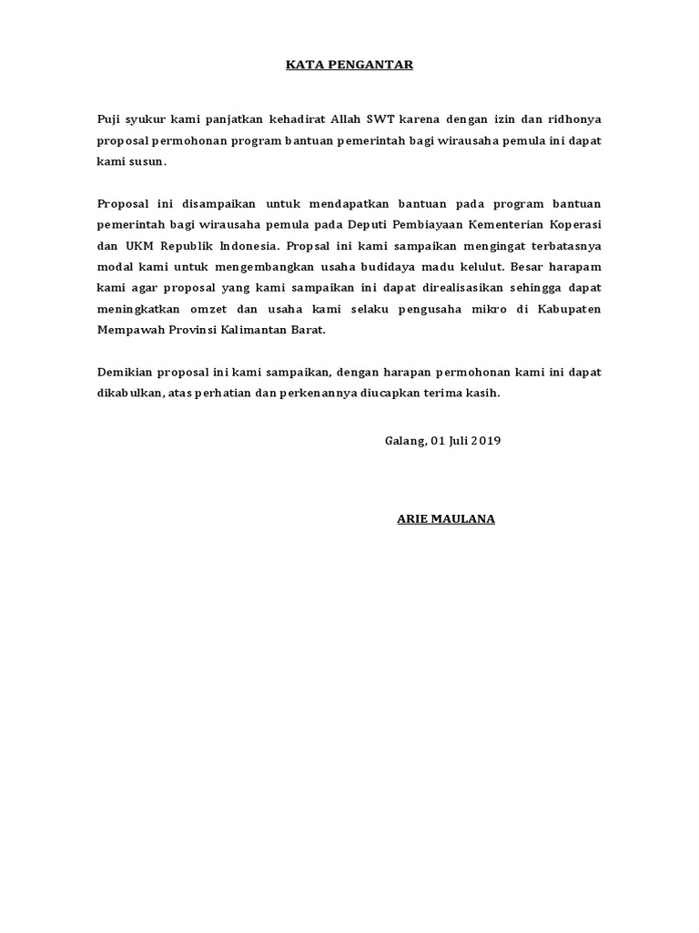 Proposal Usaha Madu Kelulut PDF