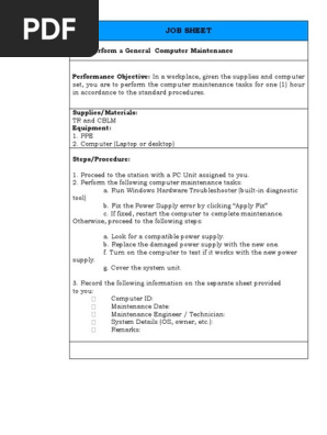 Job Sheet