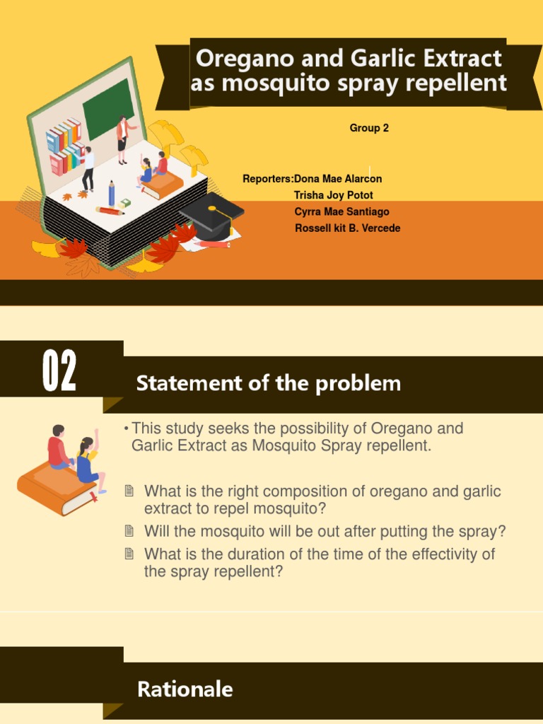 Oregano and Garlic Extract As Mosquito Spray Repellent Group 2 PDF